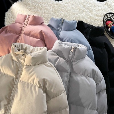 【部分现货火速寄出】秋冬新款休闲外套 棉衣纯色短款棉服 保暖外套 面包服 面包外套 冬季加厚加绒棉衣 ins 立领棉衣男