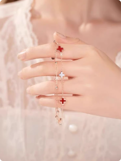 四叶草手链女纯银ins小众设计感新款夏季情人节礼物