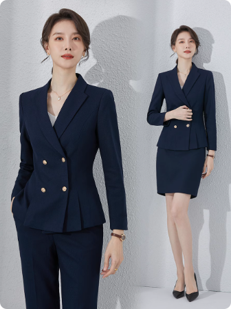 高级感职业套装女春季新款藏青西装工作服售楼部工装酒店经理正装