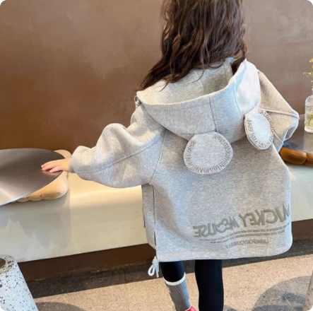 女童洋气早秋薄款外套2025新款春秋款儿童女孩秋装开衫卫衣潮